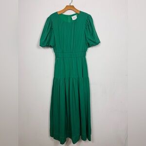 Hyacinth House Kelly Green A Line Puff Sleeve Maxi Dress Medium